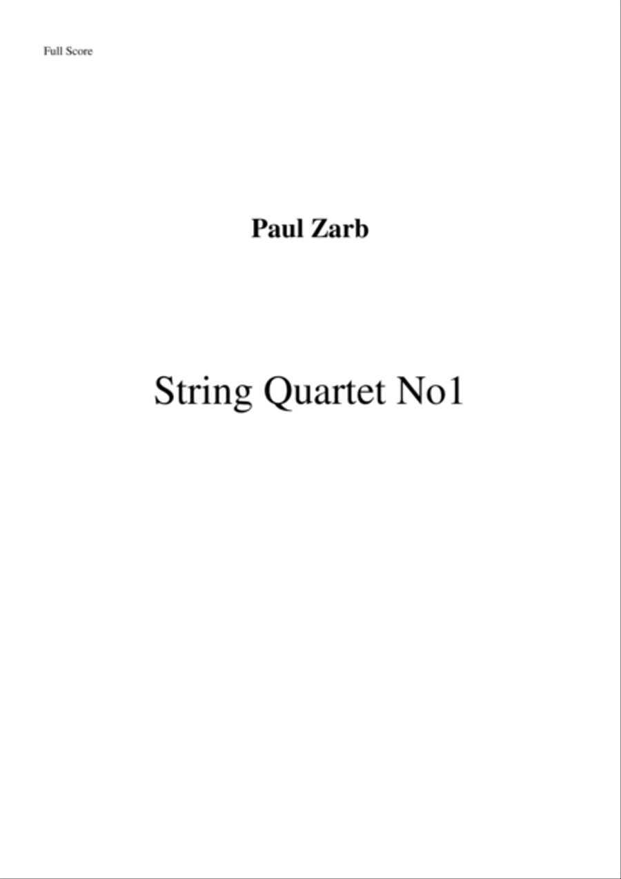 String Quartet No 1 String Quartet No 1 String Quartet scores gallery preview page 1