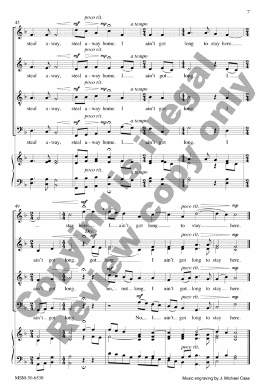 Steal Away to Jesus Steal Away to Jesus 4-Part scores gallery preview page 7