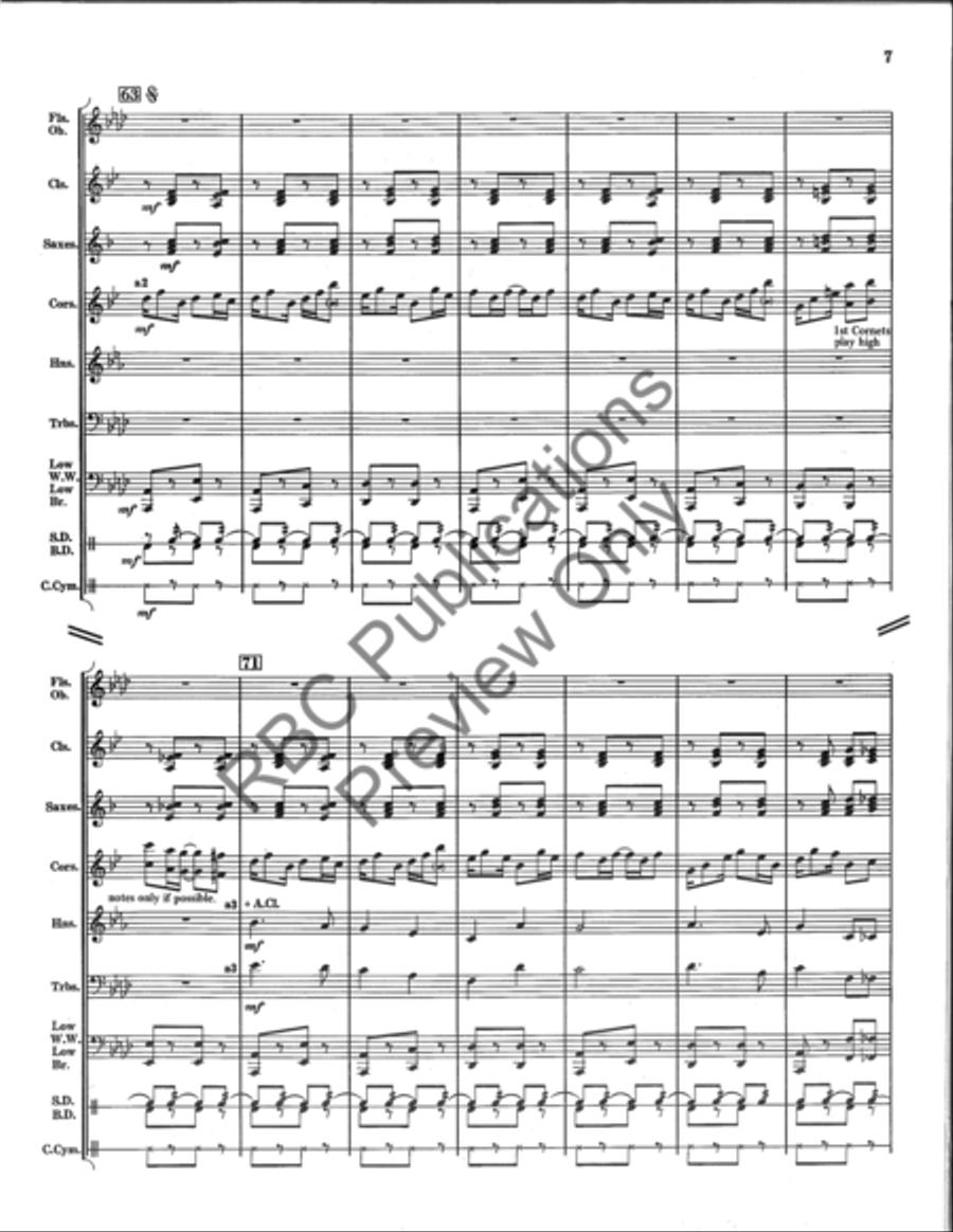 Pickles And Peppers And Cornets (Score) Concert Band scores gallery preview page 8