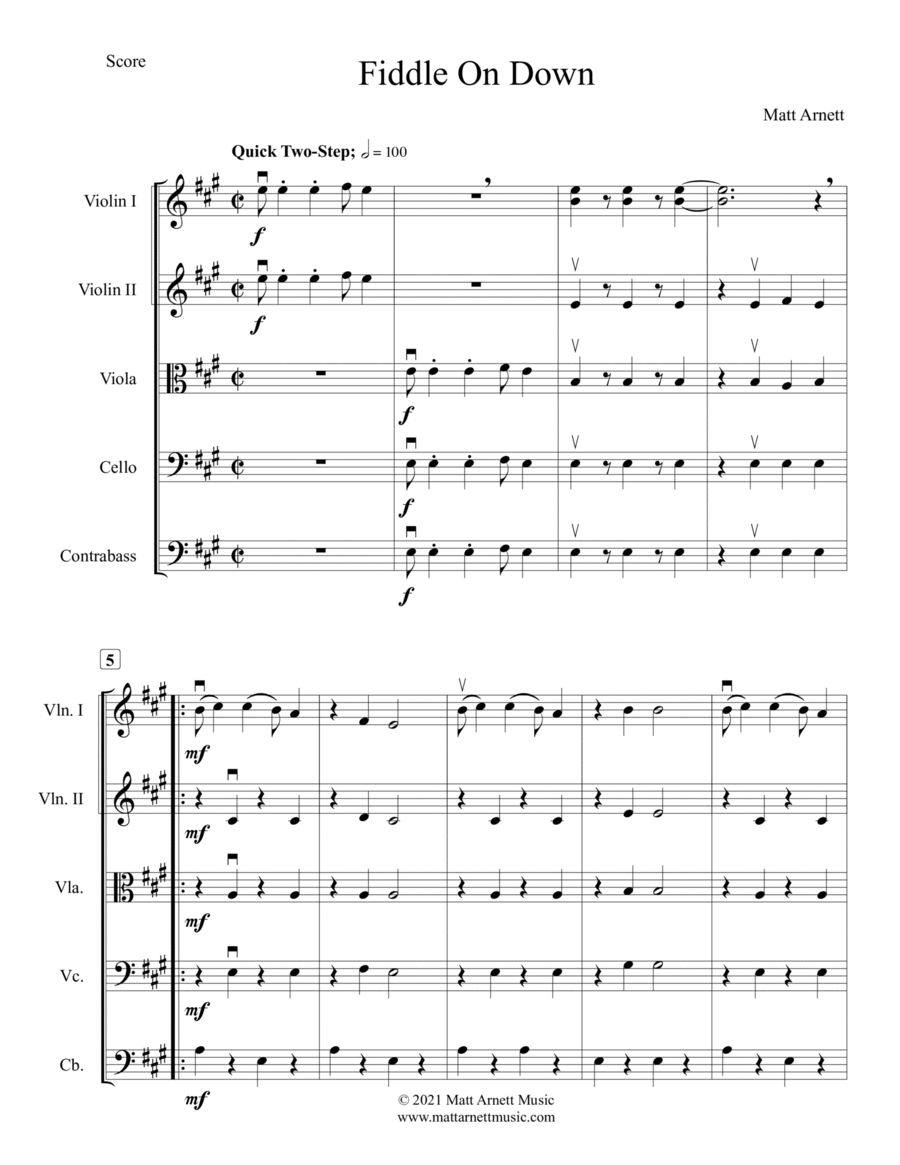 Fiddle On Down String Orchestra scores gallery preview page 1