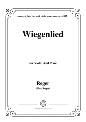Book cover for Reger-Wiegenlied,for Violin and Piano