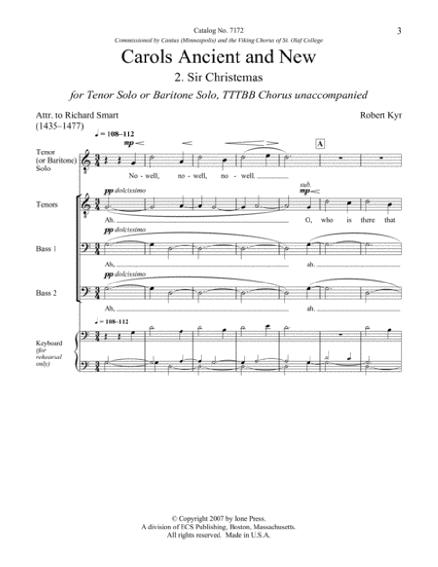 Carols Ancient and New: 2. Sir Christemas TTBB scores gallery preview page 8