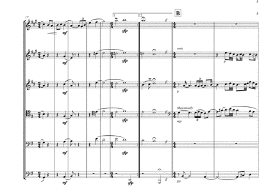 Fanfare of The New Land! Fanfare of The New Land! Brass Ensemble scores gallery preview page 3