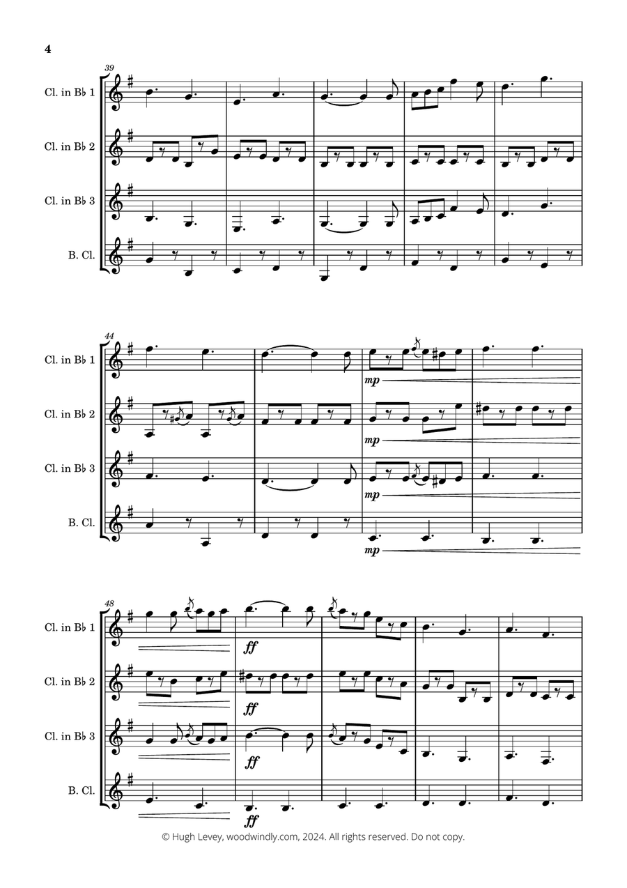 The Liberty Bell arranged for Clarinet Quartet Clarinet Quartet scores gallery preview page 6