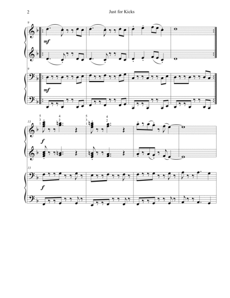 Just For Kicks - Late Elementary Piano Duet image number null