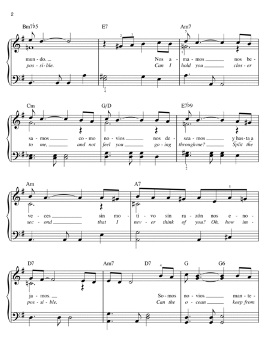It's Impossible (Somos Novios) Easy Piano scores gallery preview page 2
