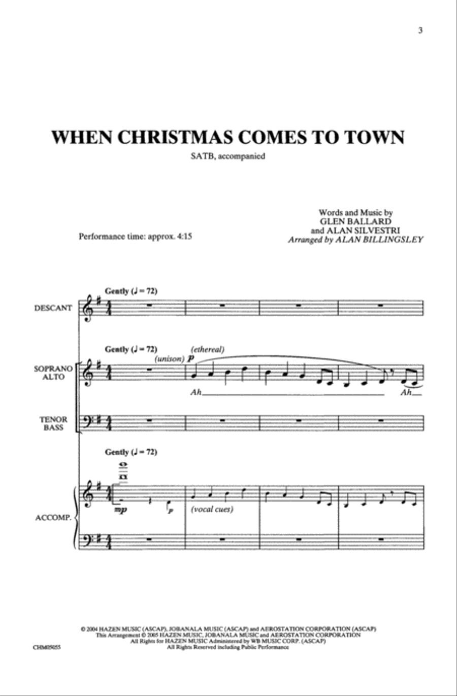 When Christmas Comes to Town 4-Part scores gallery preview page 2