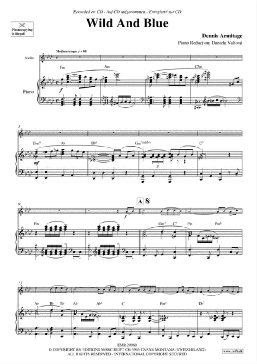 Wild And Blue Violin Solo scores gallery preview page 3