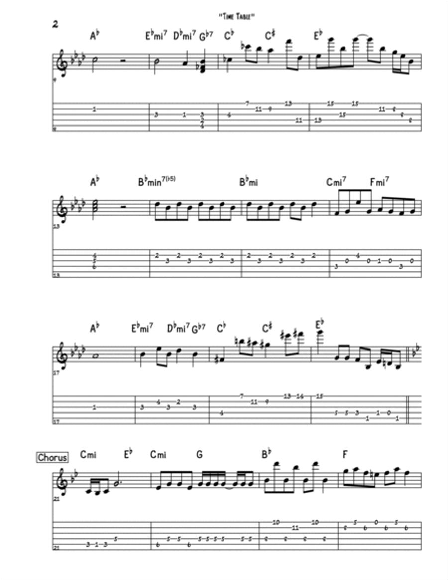 Time Table Guitar Tablature scores gallery preview page 2