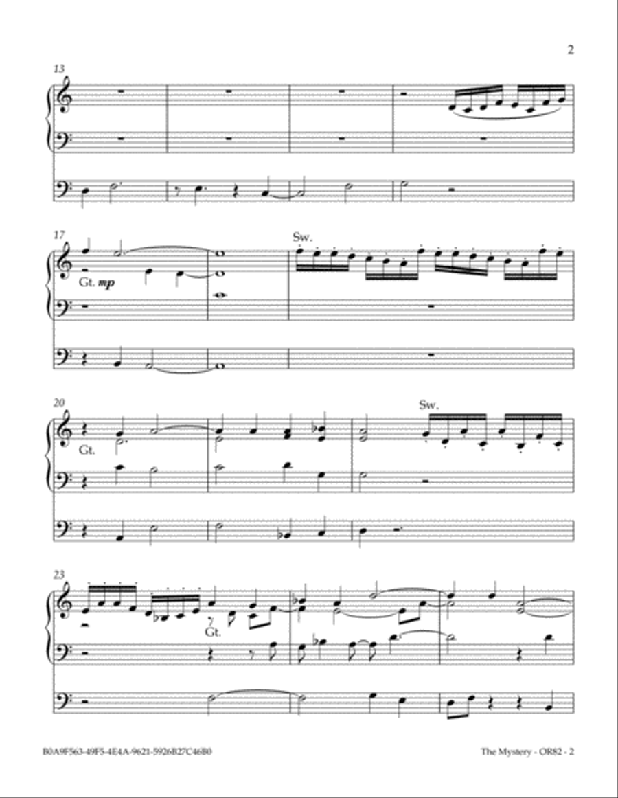 The Mystery The Mystery Organ Solo scores gallery preview page 3