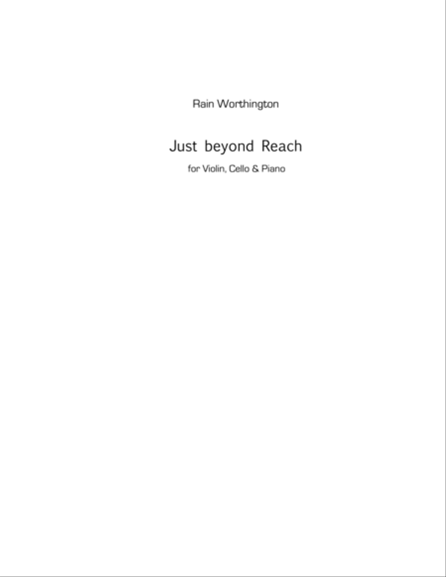 Just beyond Reach - for piano trio Piano Trio scores gallery preview page 1