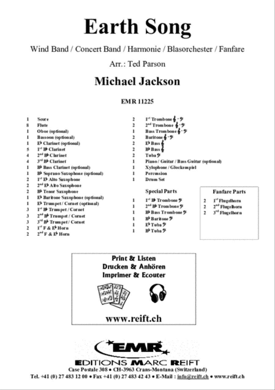 Earth Song Concert Band scores gallery preview page 2