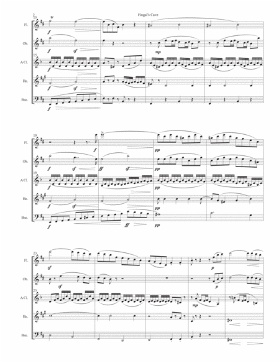 Fingal's Cave for Wind Quintet Woodwind Quintet scores gallery preview page 2
