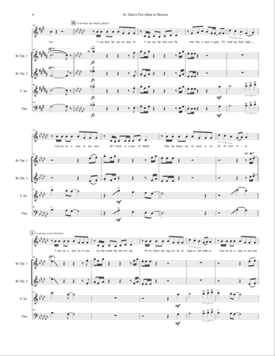 St. Elmo's Fire (man In Motion) Small Ensemble scores gallery preview page 6