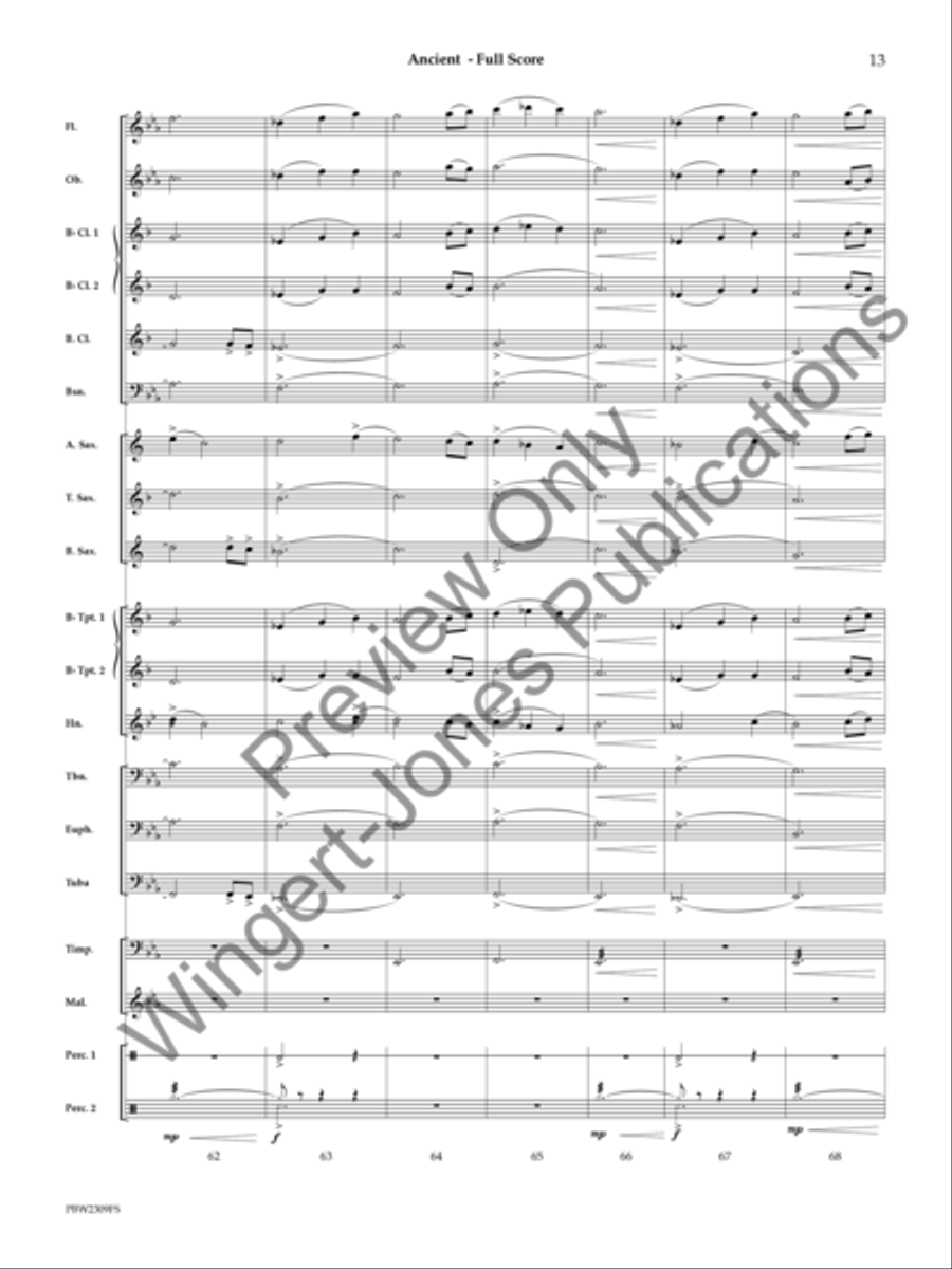 Ancient (Score) Concert Band scores gallery preview page 14
