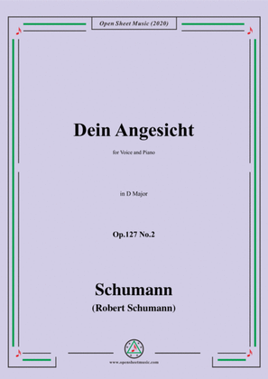 Book cover for Schumann-Dein Angesicht Op.127 No.2,in D Major