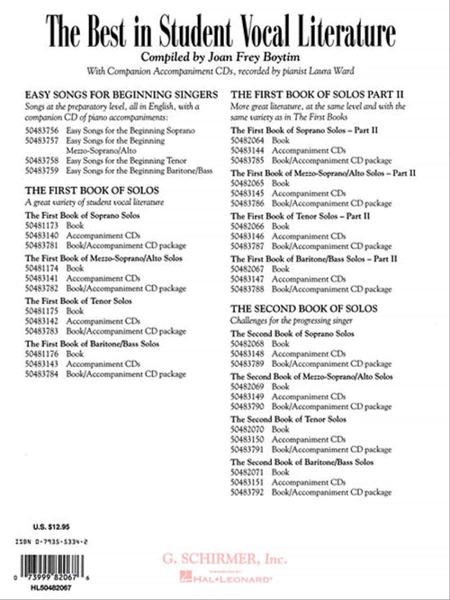The First Book of Baritone/Bass Solos – Part II Bass Voice scores gallery preview page 2