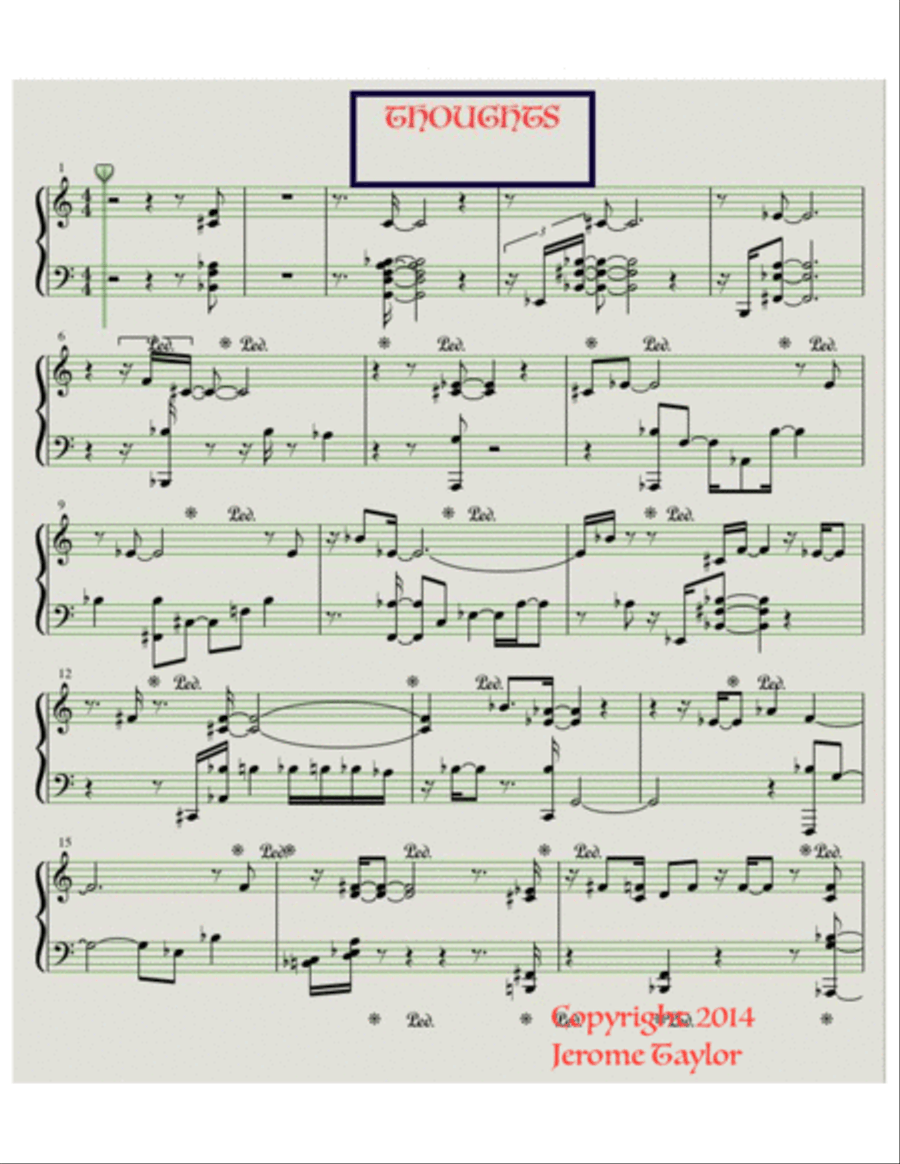 THOUGHTS Piano Solo scores gallery preview page 1