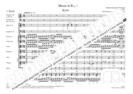 Mass in B flat major