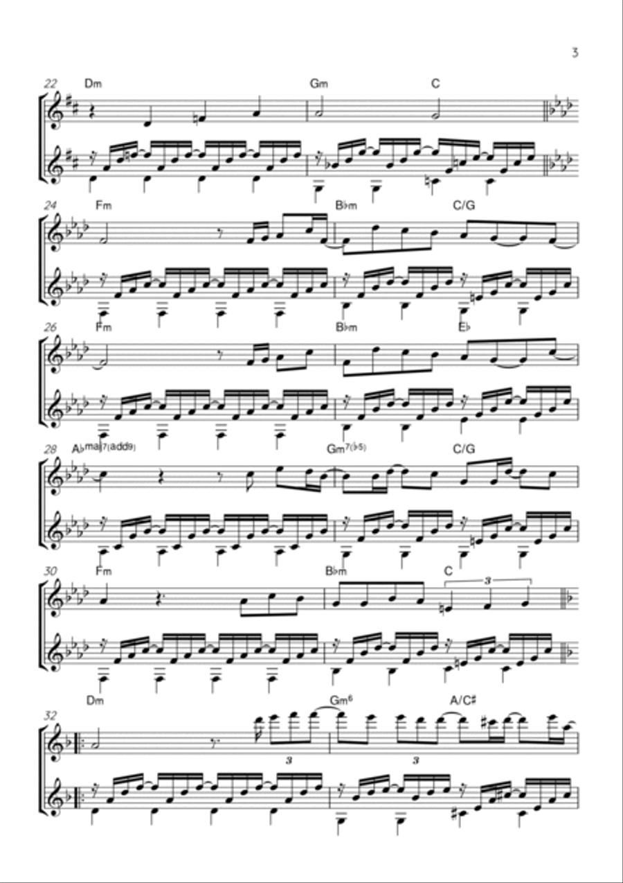 Notre Dame de Paris - Belle Guitar Ensemble scores gallery preview page 3