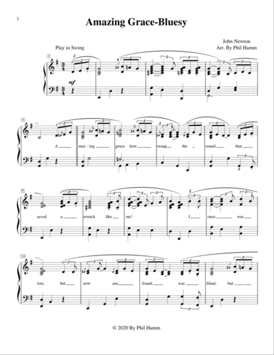 Amazing Grace-Bluesy Piano Method scores gallery preview page 2