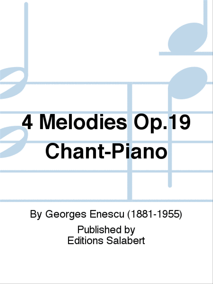 4 Melodies Op.19 Chant-Piano Voice Solo scores gallery preview page 1