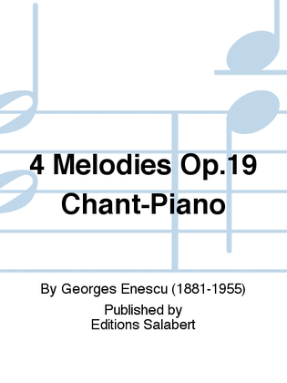 Book cover for 4 Melodies Op.19 Chant-Piano