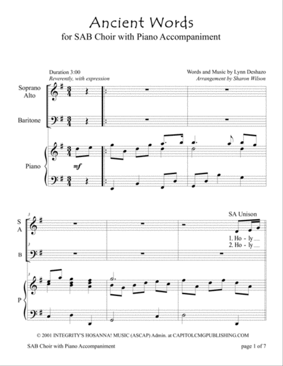 Ancient Words 3-Part scores gallery preview page 3
