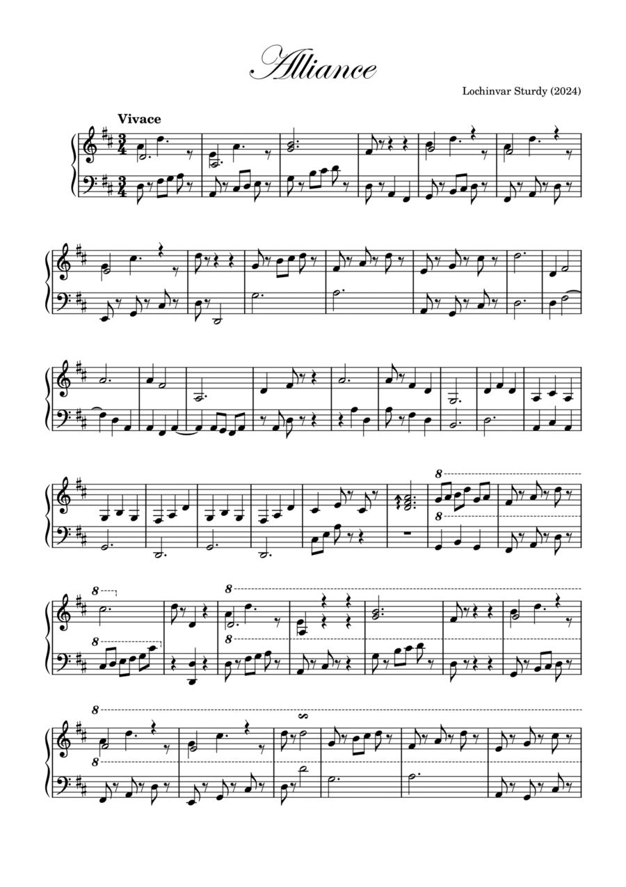 Alliance Alliance Piano Solo scores gallery preview page 1