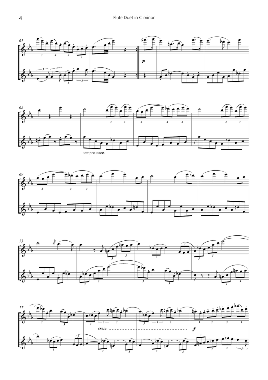 Flute Duet in C minor Flute Duet scores gallery preview page 4