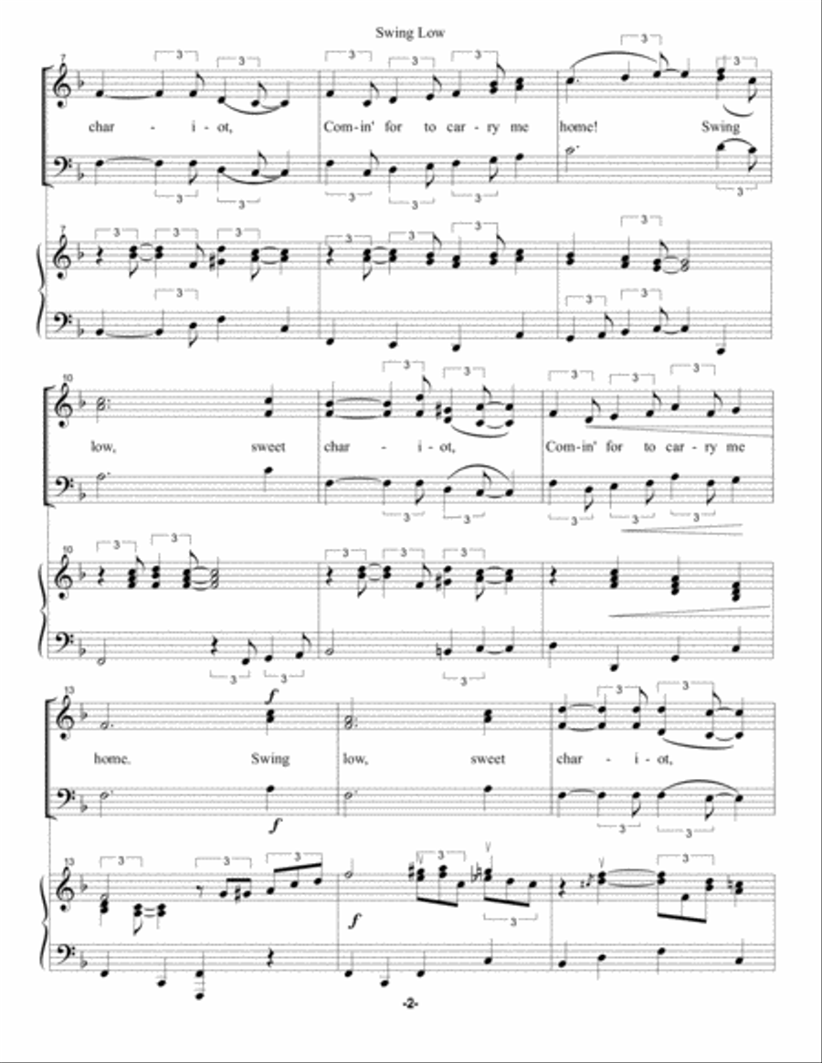Swing Low, Sweet Chariot 3-Part scores gallery preview page 2