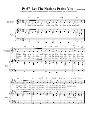 Psalm 67: Let The Nations Praise You, Lord - piano/vocal