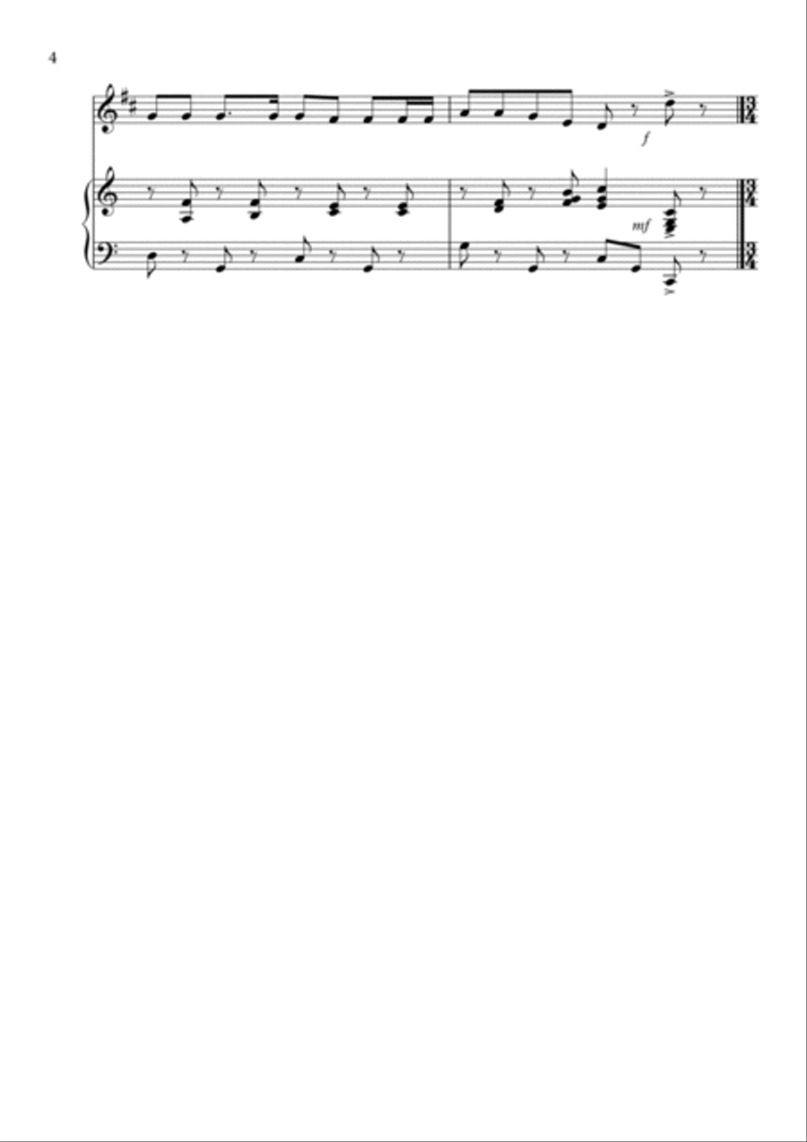 8 Easy Christmas Pieces for Trumpet And Piano Trumpet Duet scores gallery preview page 4