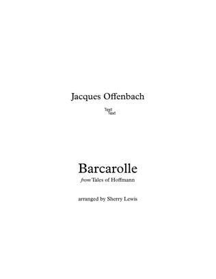 Barcarolle, Tales of Hoffmann Two Violin Duet, Intermediate Level
