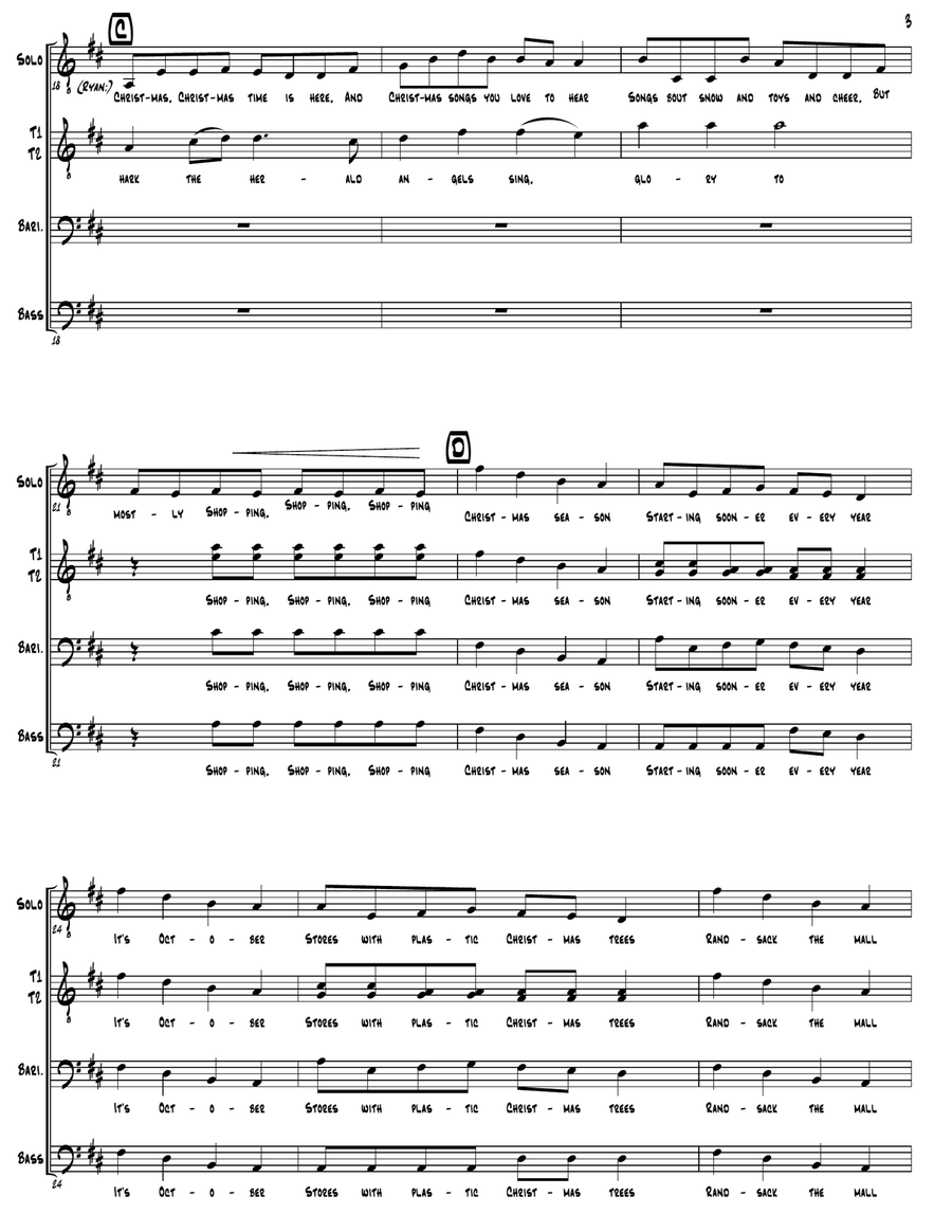 The Christmas Can-Can (as performed by Straight No Chaser) - TTBB TTBB scores gallery preview page 4