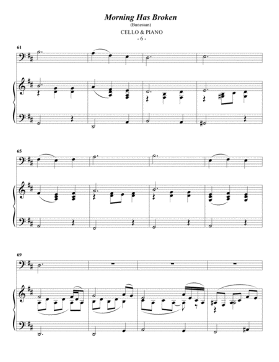 Morning Has Broken Piano scores gallery preview page 6