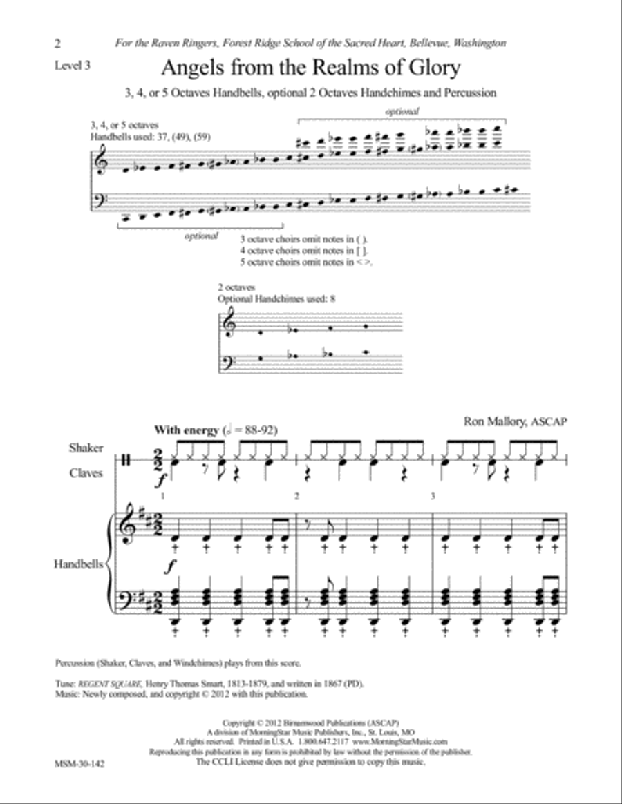 Angels from the Realms of Glory 5-Octaves scores gallery preview page 2