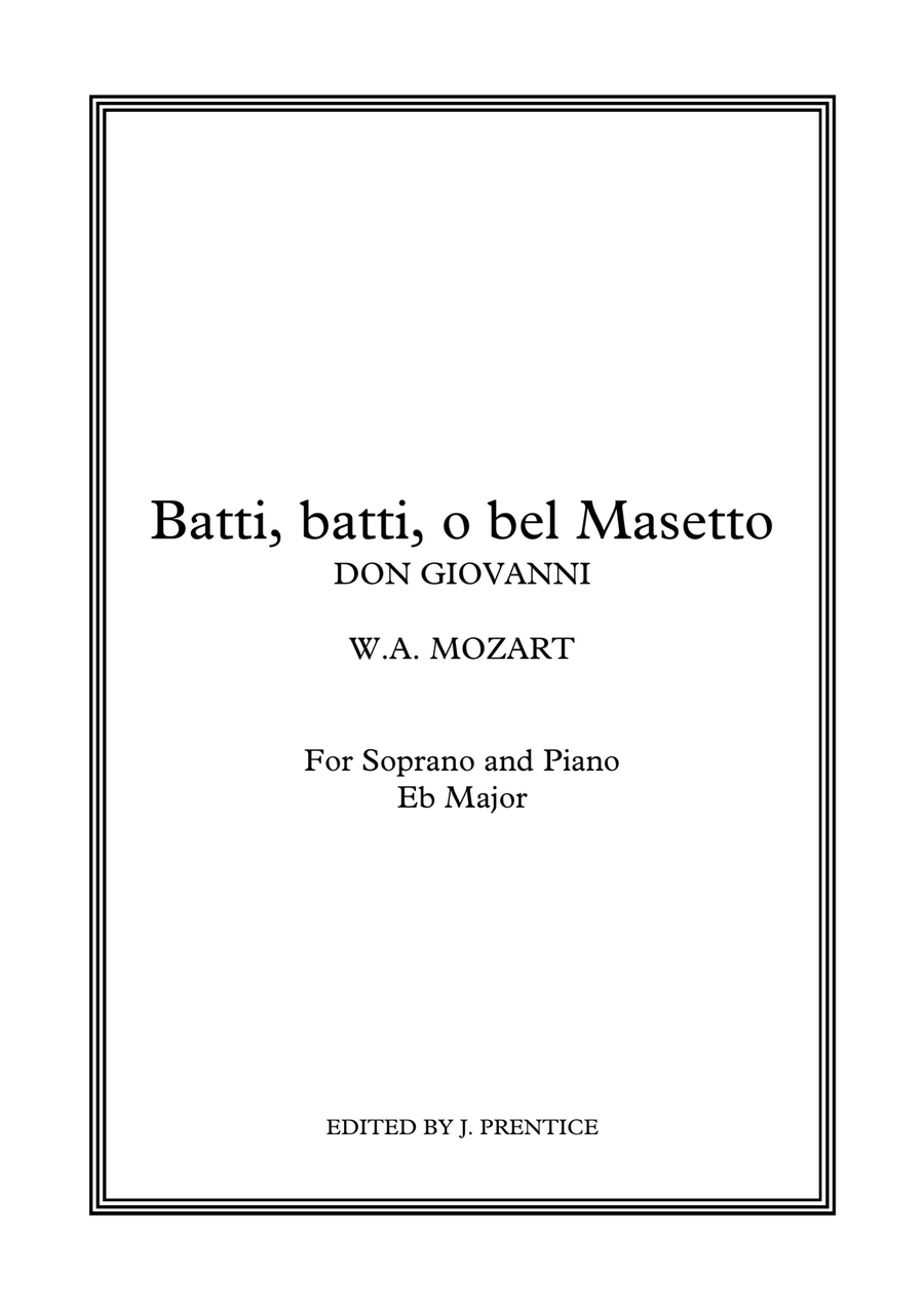 Batti, batti, o bel Masetto - Don Giovanni (Eb Major) Soprano Voice scores gallery preview page 1