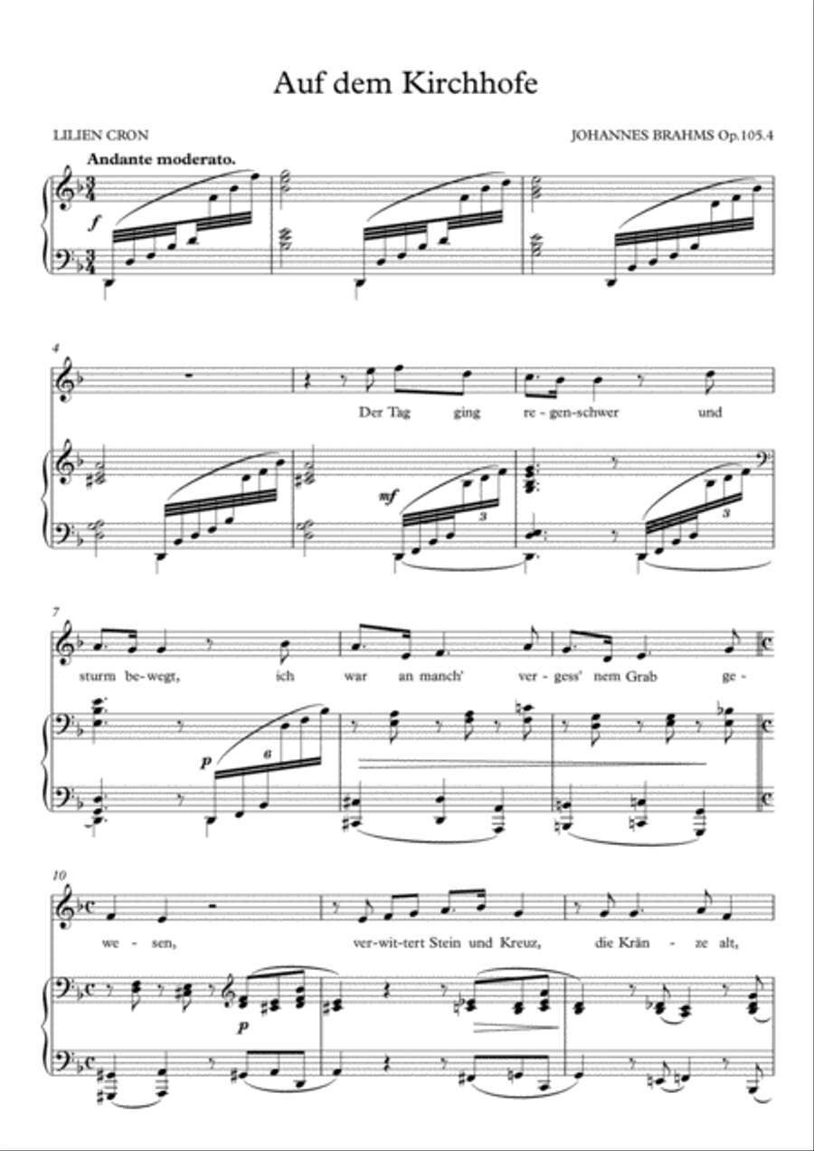 Auf dem Kirchhofe (D Minor) Voice scores gallery preview page 2