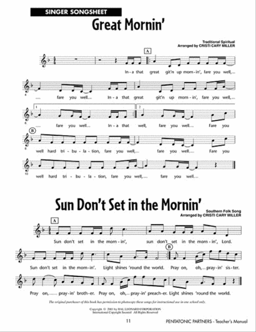 Pentatonic Partners (A Collection of Songs and Activities) Choir scores gallery preview page 3