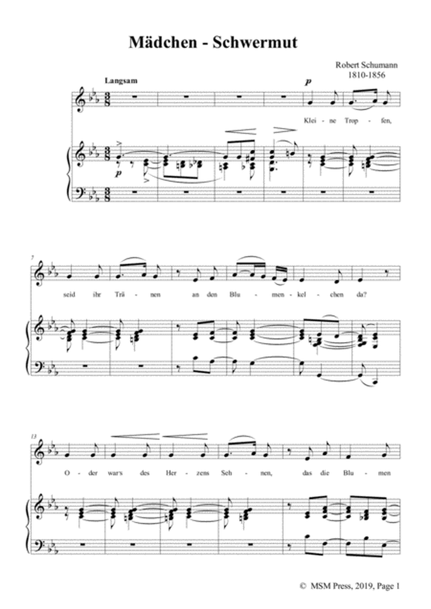 Schumann-Mädchen-Schwermut,Op.142 No.3,in c minor,for Voice&Piano