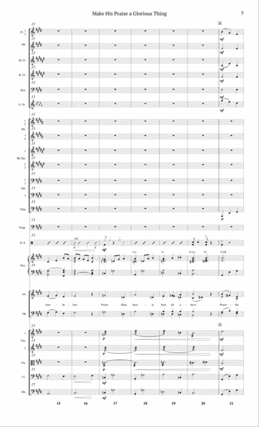 Make His Praise a Glorious Thing (Orchestration) Full Orchestra scores gallery preview page 5