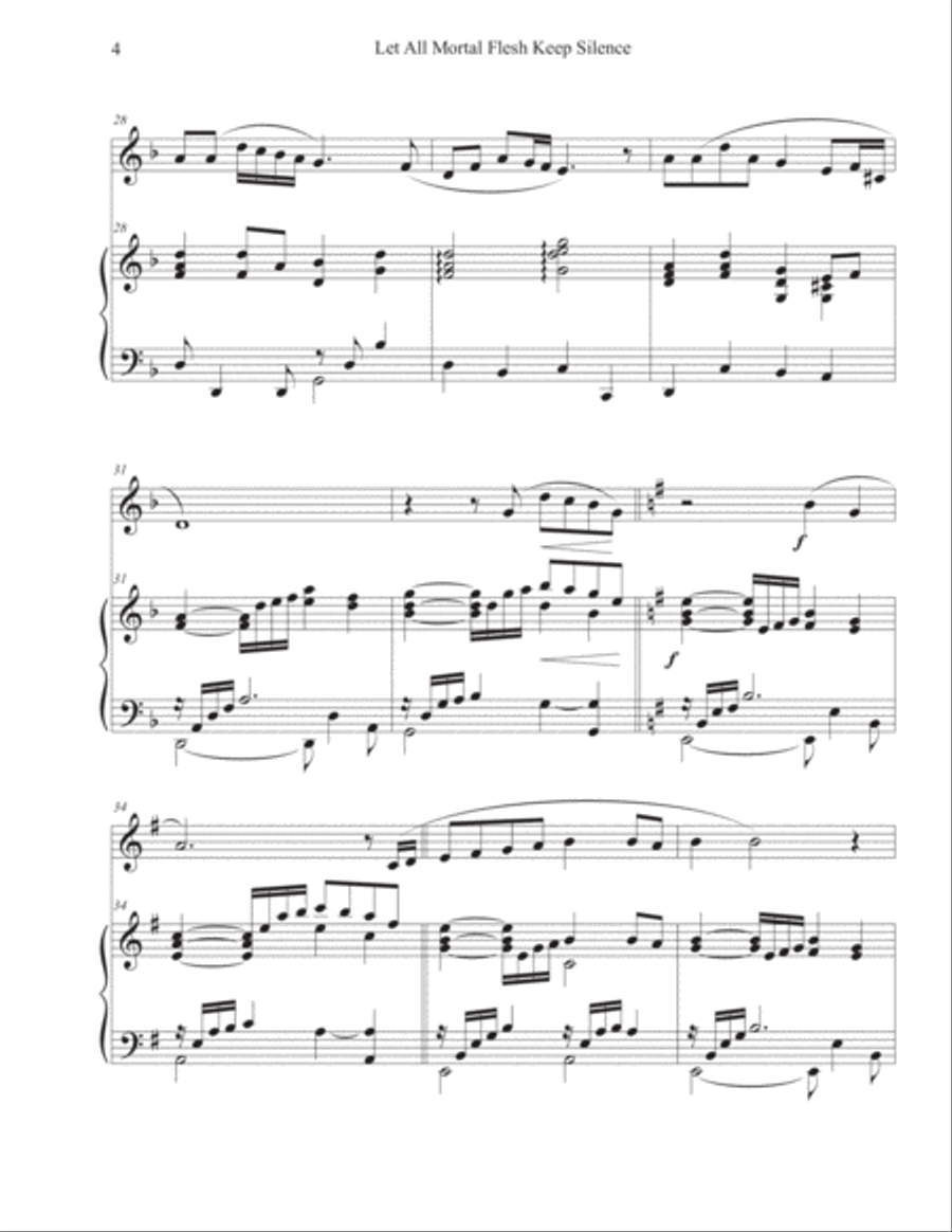 Let All Mortal Flesh Keep Silence (Oboe-Piano) Piano scores gallery preview page 4