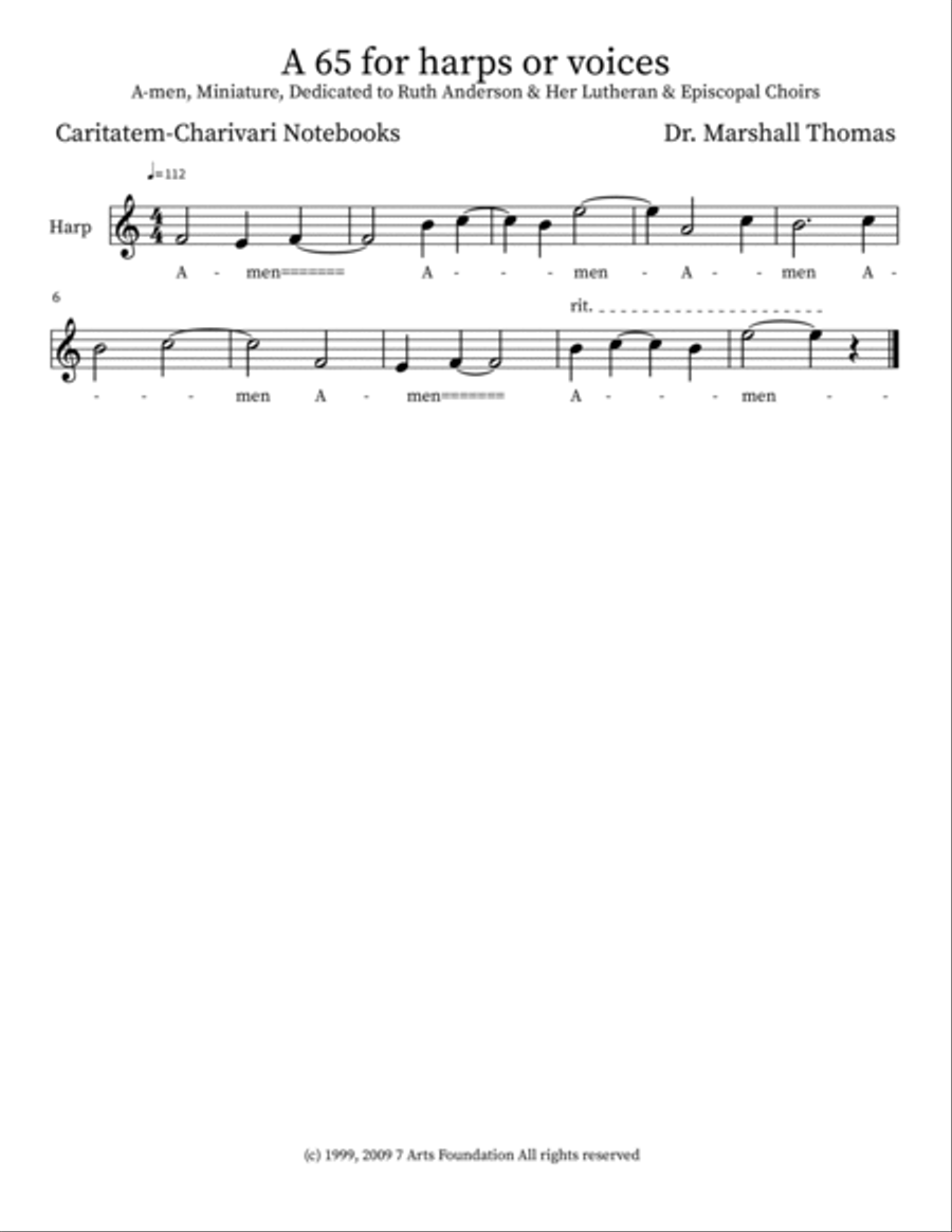 A 65 for harps or voices Voice scores gallery preview page 3