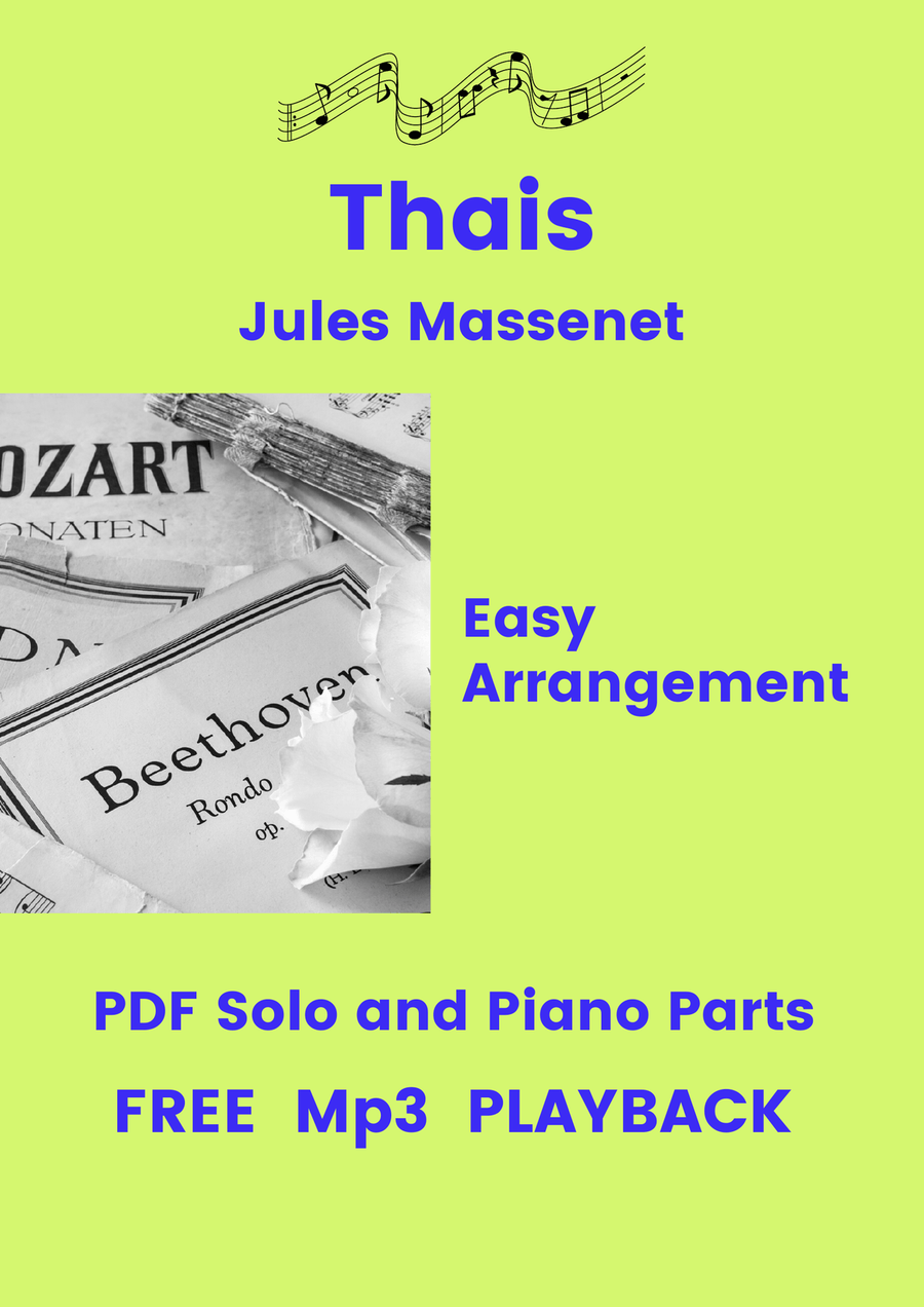 Thais (Meditation) - Free Mp3 Playback + Solo and Piano Parts Piano Accompaniment scores gallery preview page 1