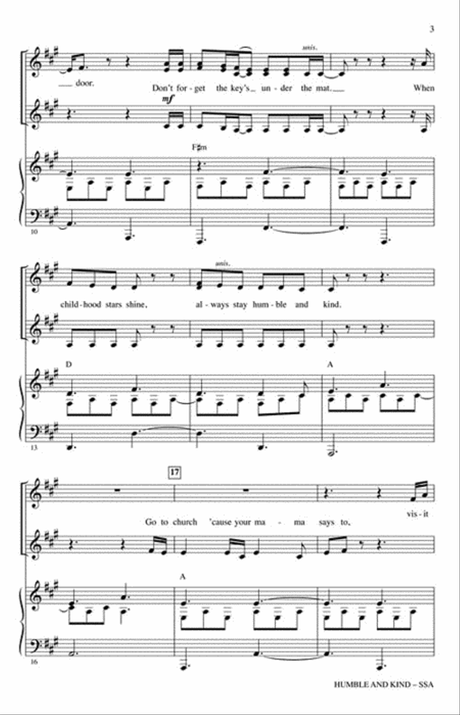 Humble and Kind Humble and Kind SSA scores gallery preview page 3