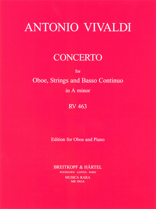 Book cover for Concerto in A minor RV 463
