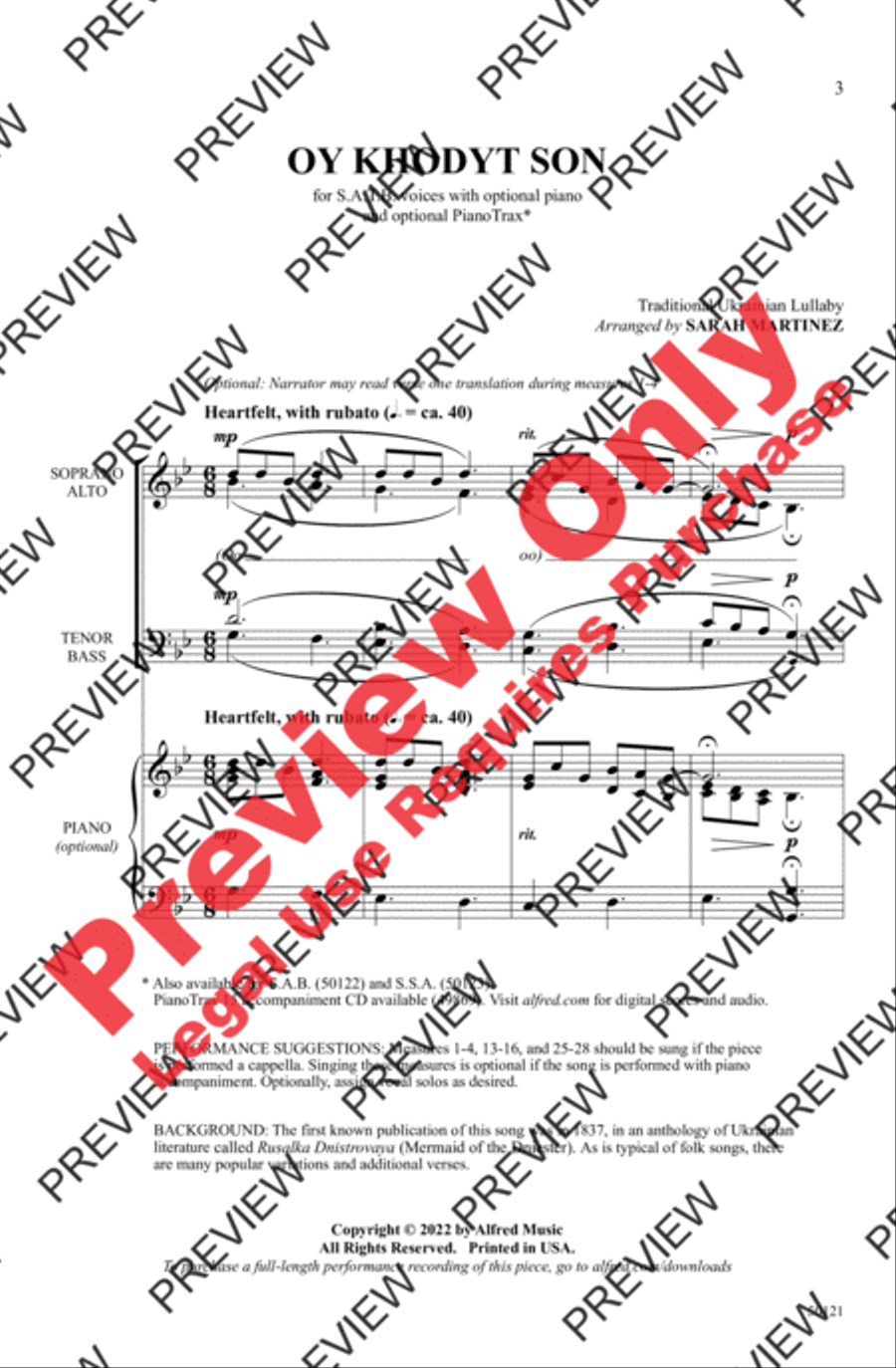 Oy Khodyt Son 4-Part scores gallery preview page 3