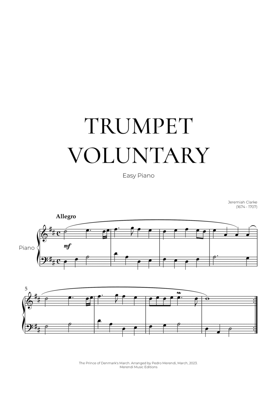 Trumpet voluntary piano outlet