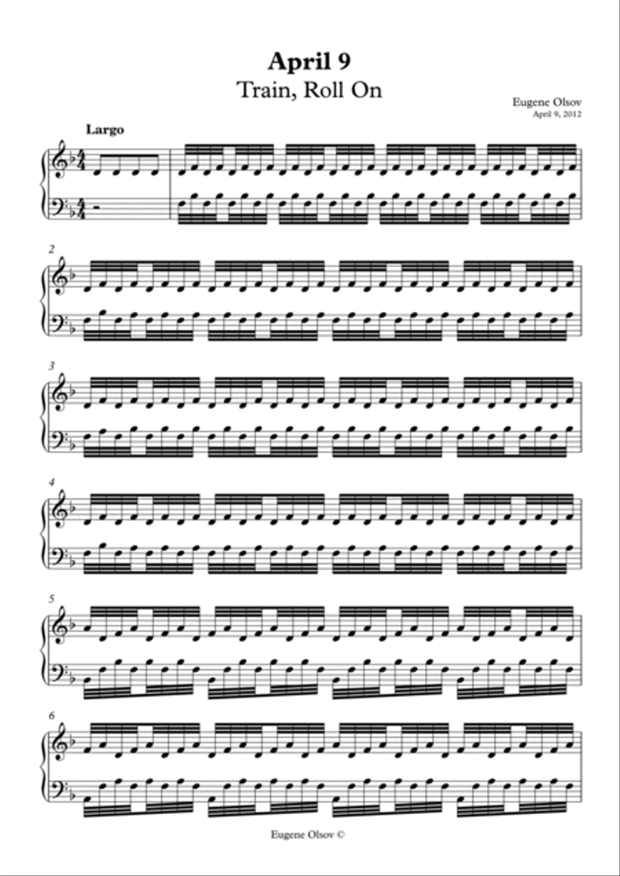 April 9 (Train, Roll On) April 9 (Train, Roll On) Piano Solo scores gallery preview page 2